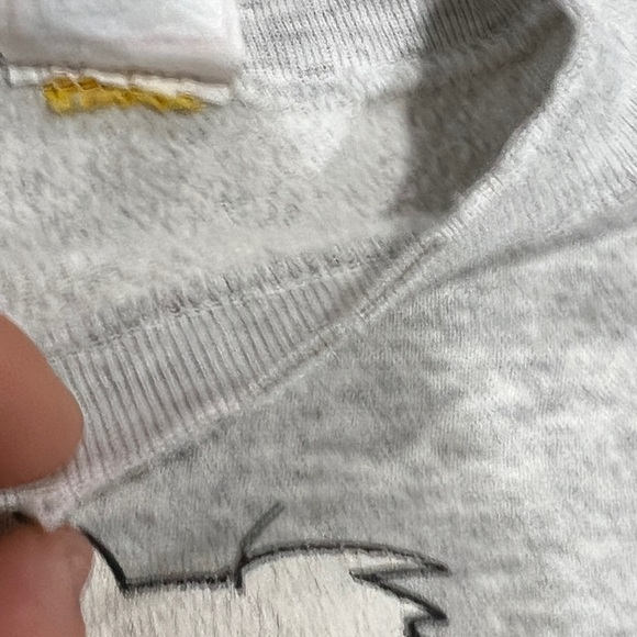 Vintage 1980s Funny Duck Animal Print Cartoon 80s Gray Crewneck Sweatshirt - Picture 6 of 9